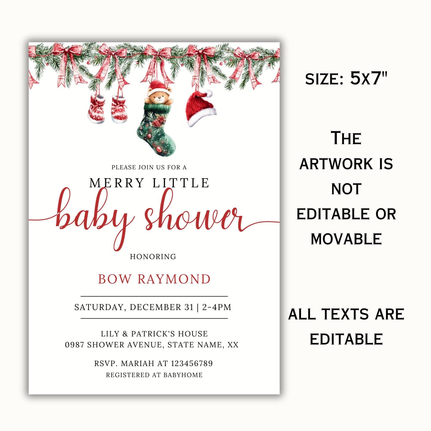 Merry Little Baby Shower Invitation