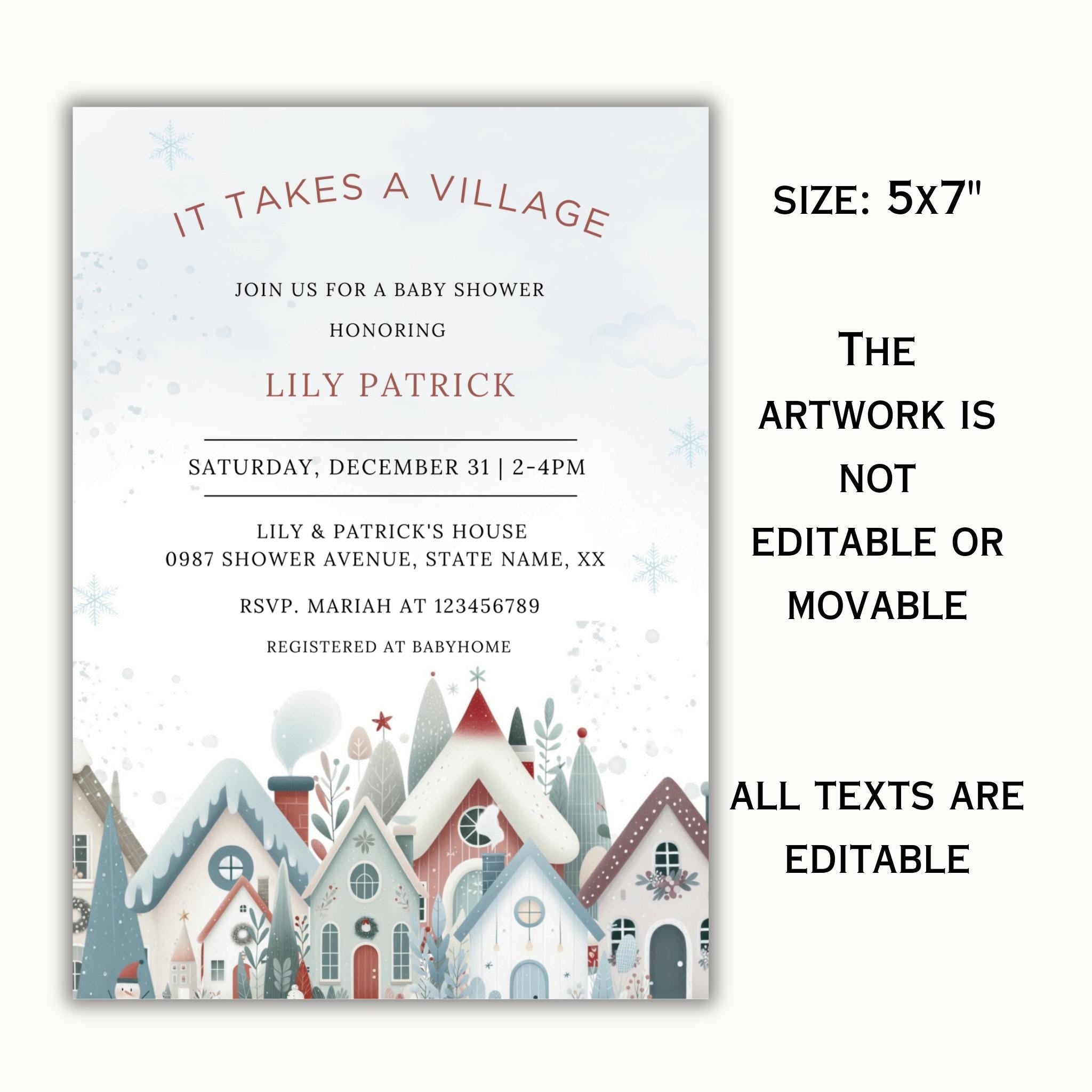It Takes A Village Baby Shower Invitation