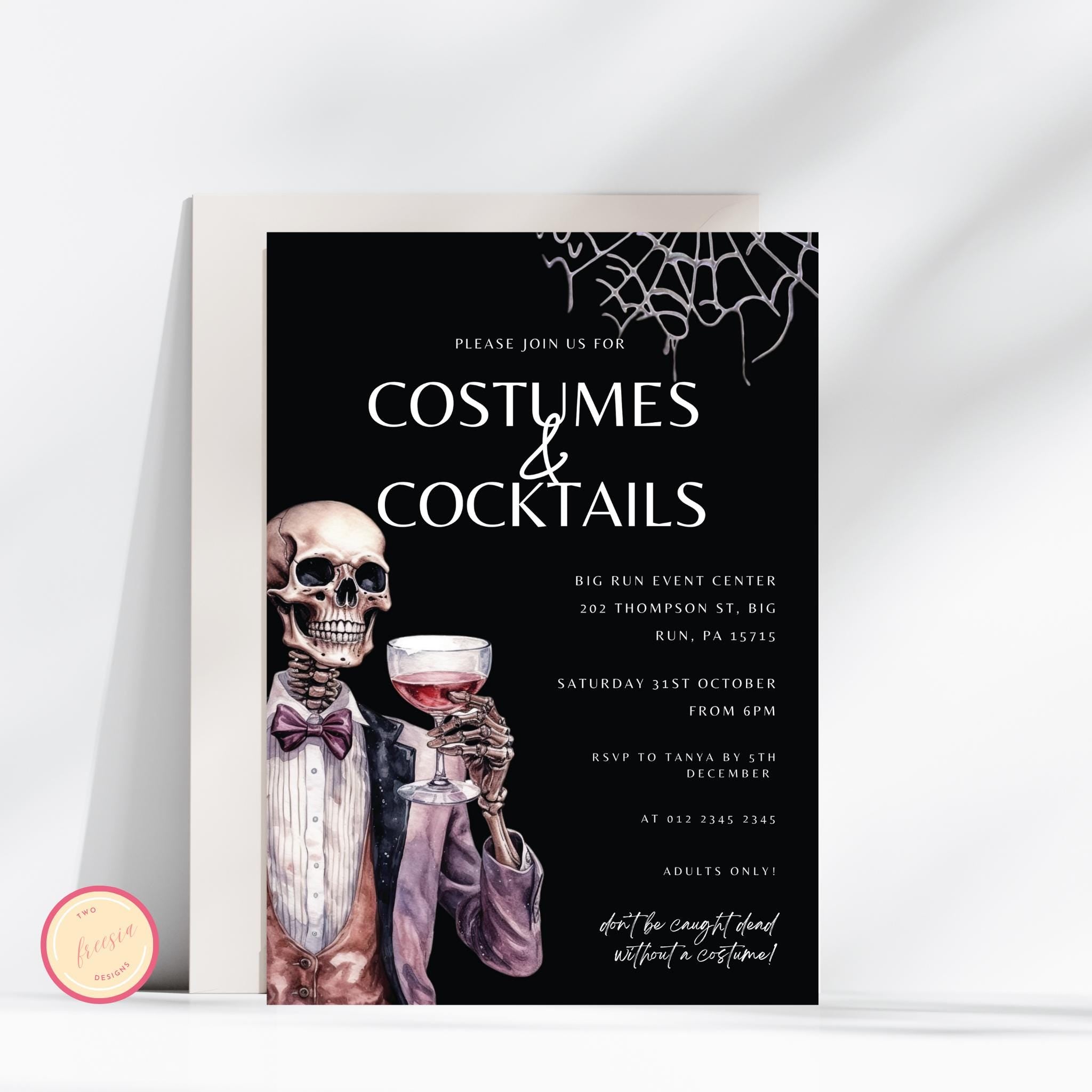 Costumes and Cocktails Invitation Template
