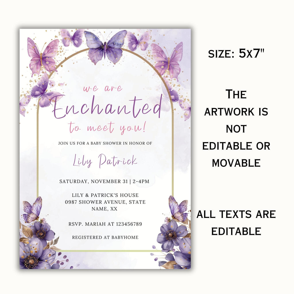 We are Enchanted to Meet You Baby Shower Invitation