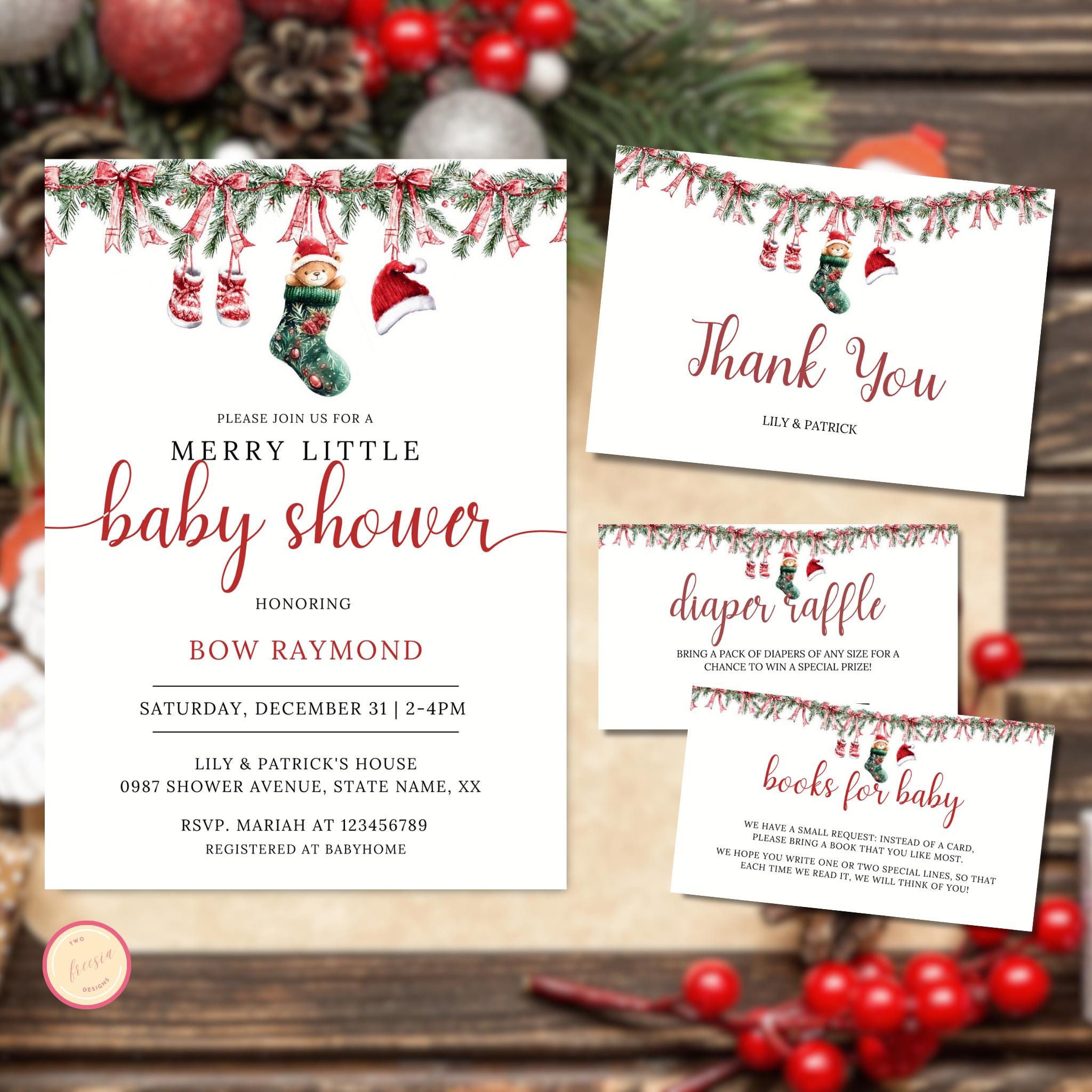 Merry Little Baby Shower Invitation Bundle