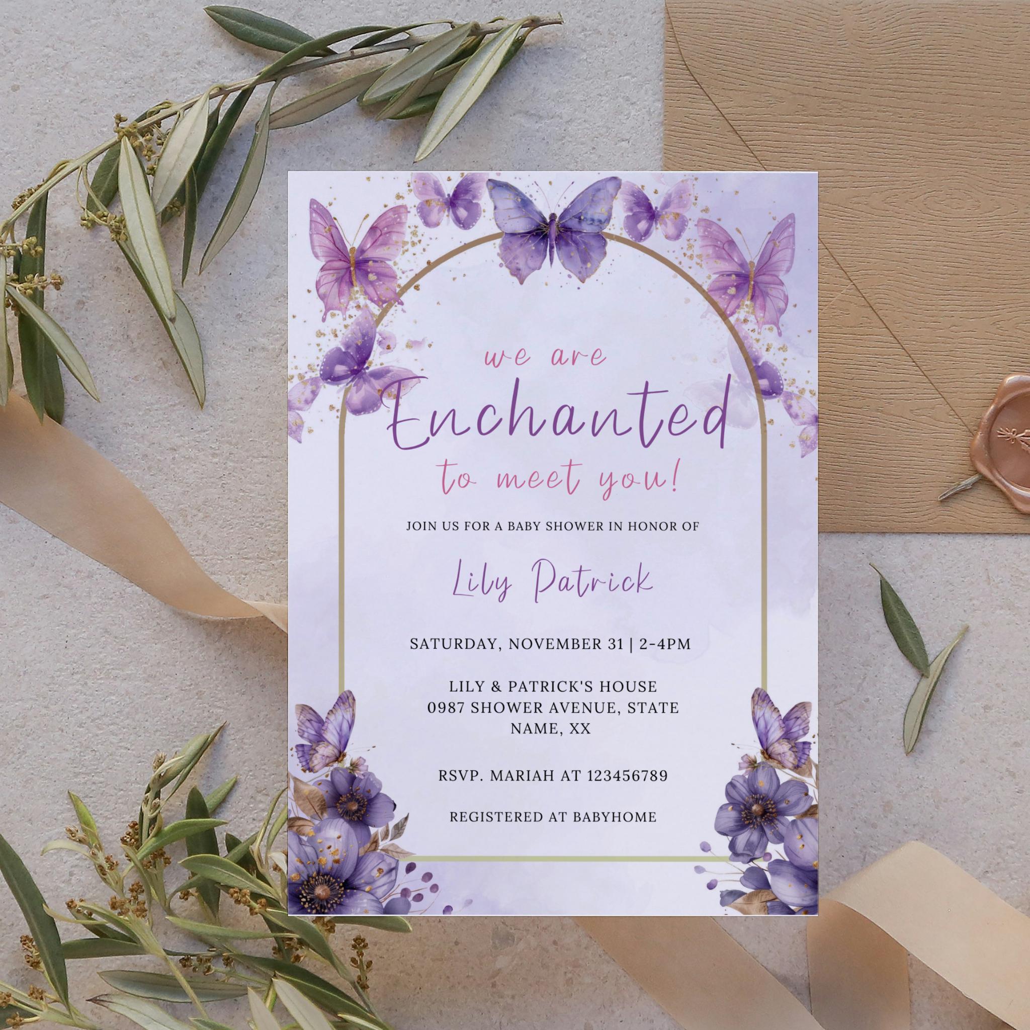 We are Enchanted to Meet You Baby Shower Invitation Bundle