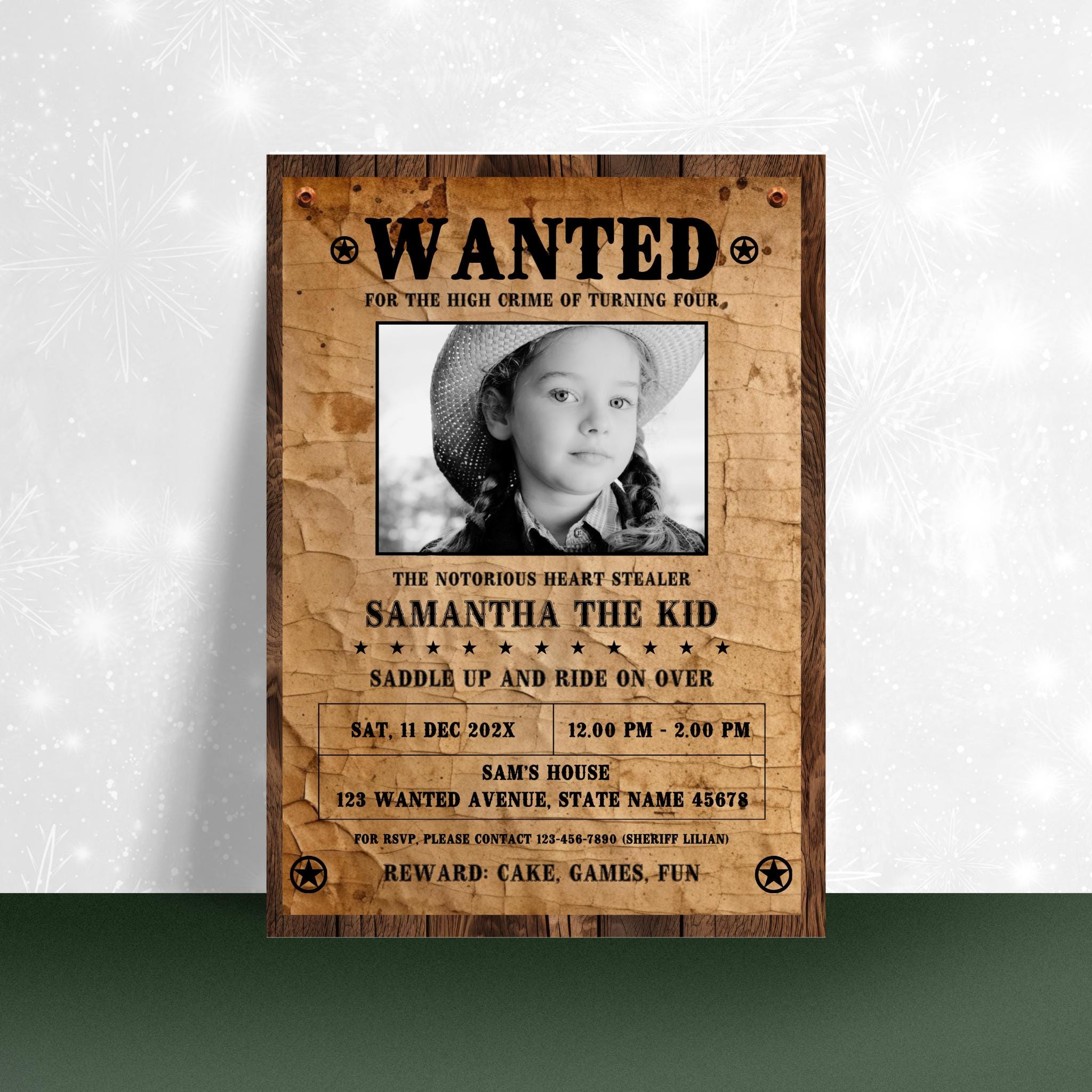 Wanted Poster Invitation Template