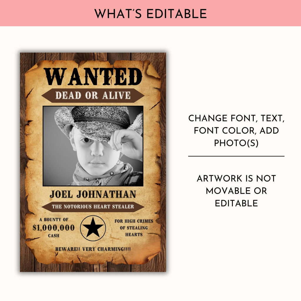 Wanted Poster Template | Welcome Party Sign