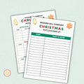 Christmas Potluck Sign-Up Sheet Template