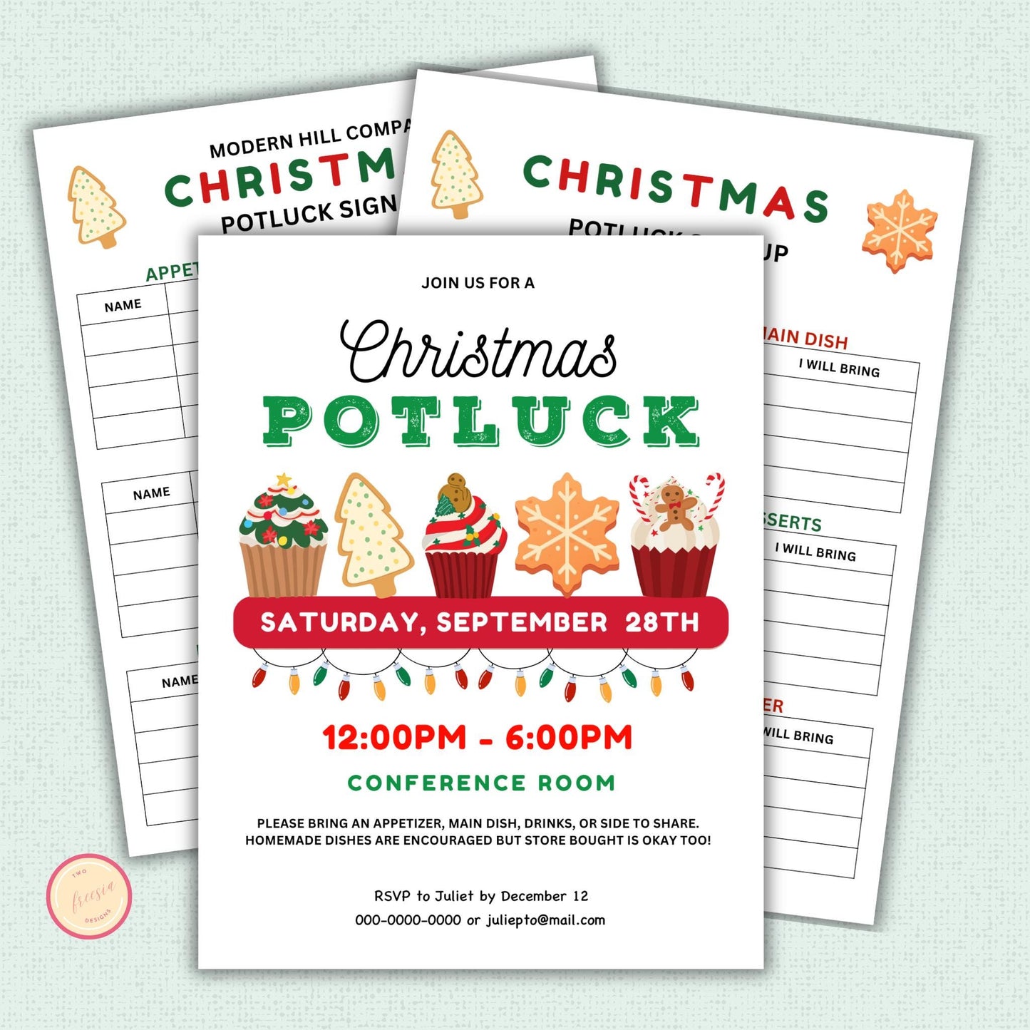 Christmas Potluck Flyer Template