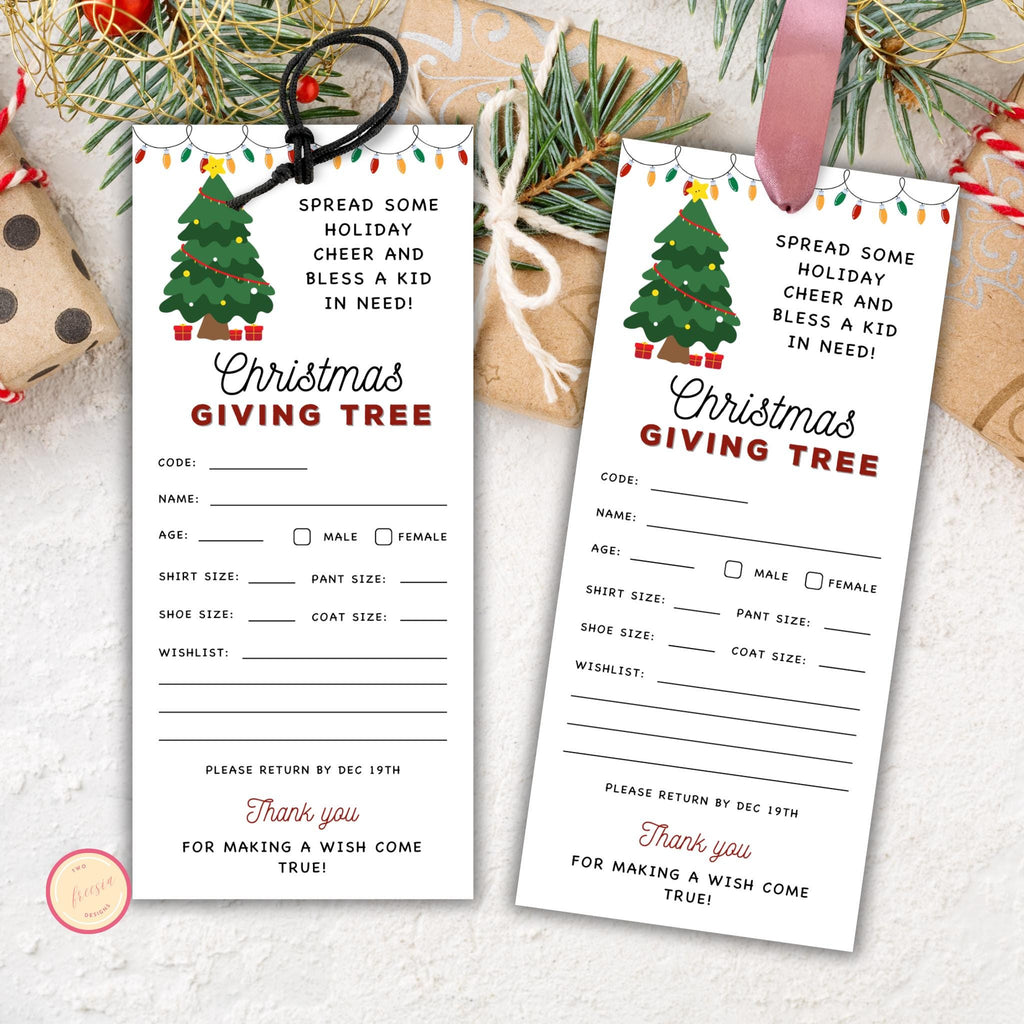 Christmas Giving Tree Tag Template