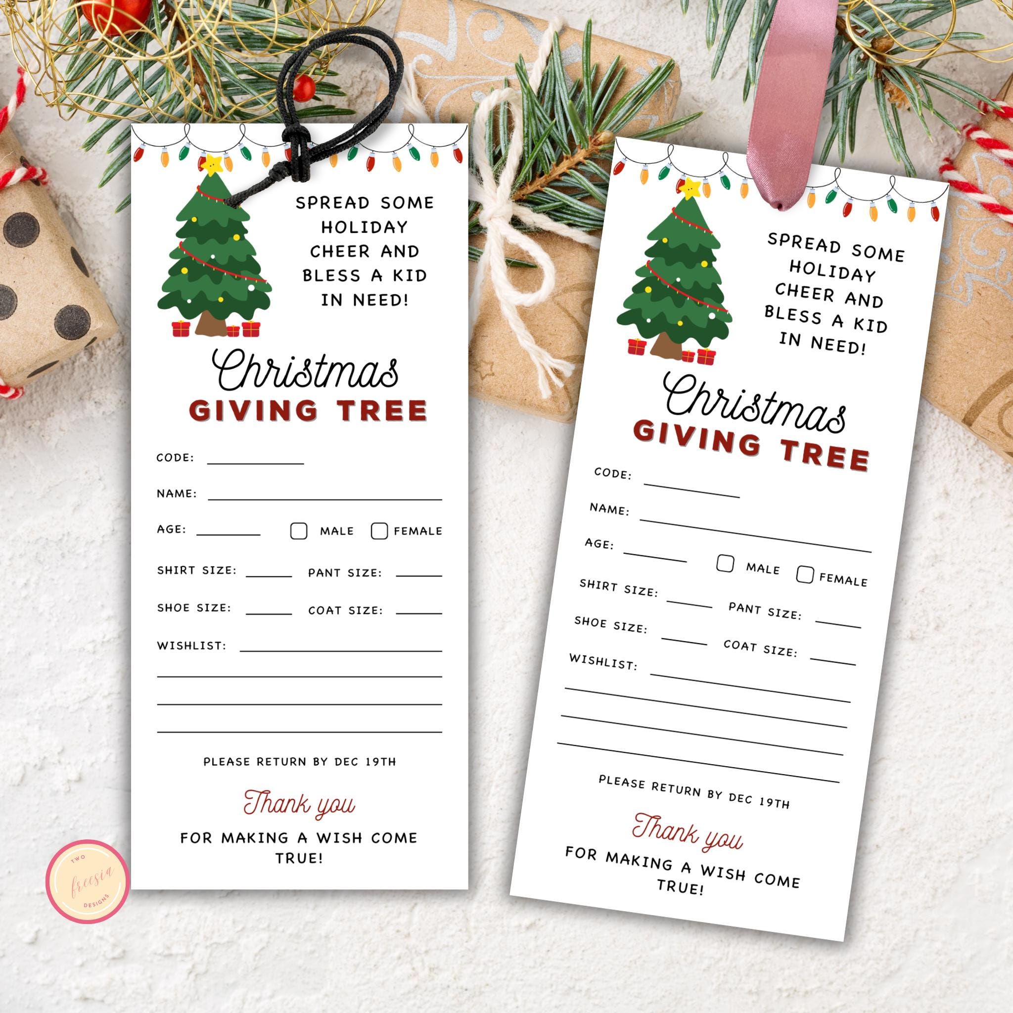 Christmas Giving Tree Tag Template