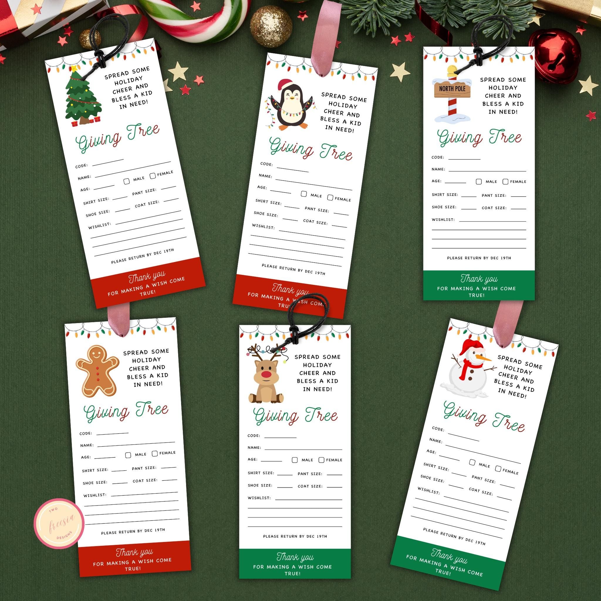 Christmas Giving Tree Tags Template