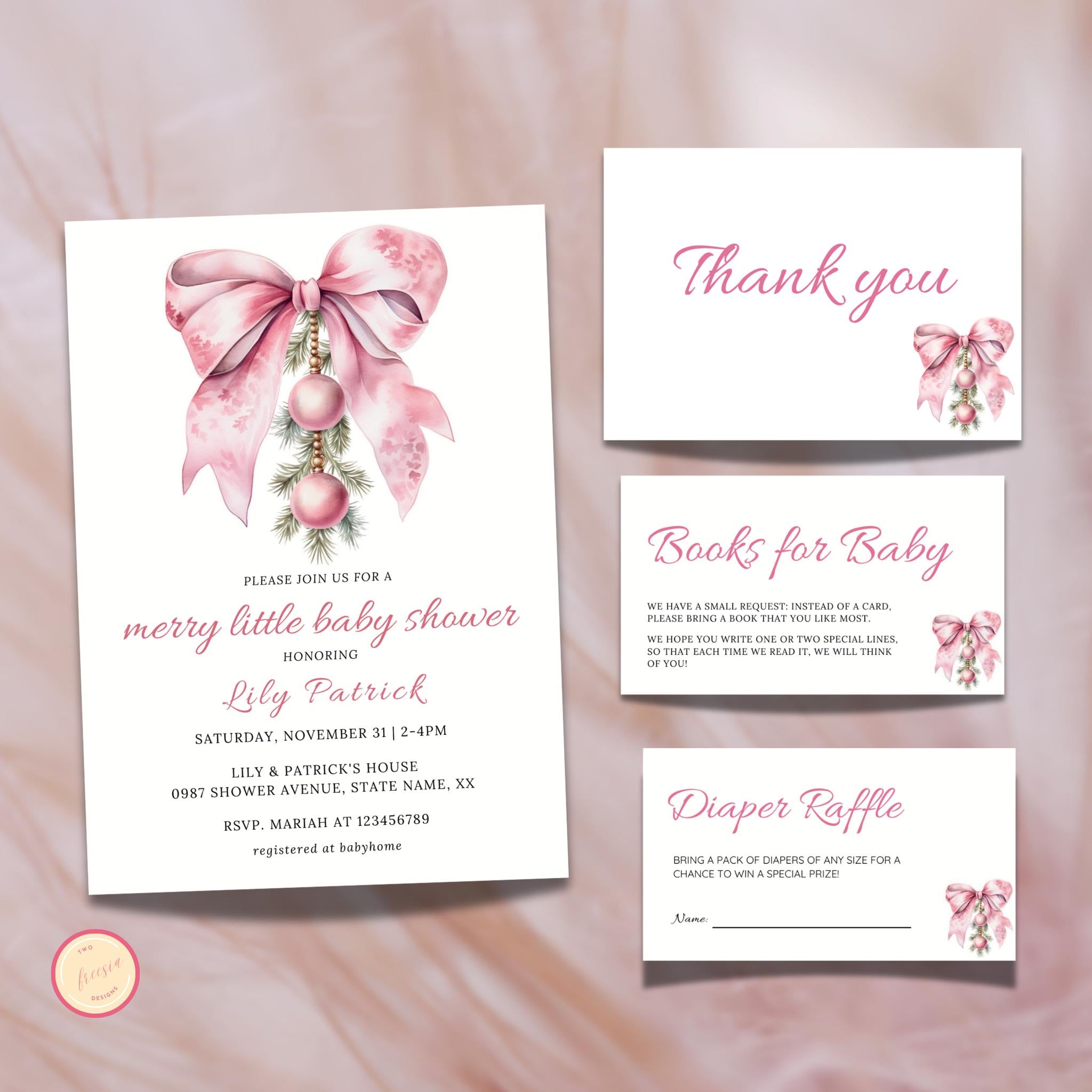Merry Little Baby Shower Invitation Bundle