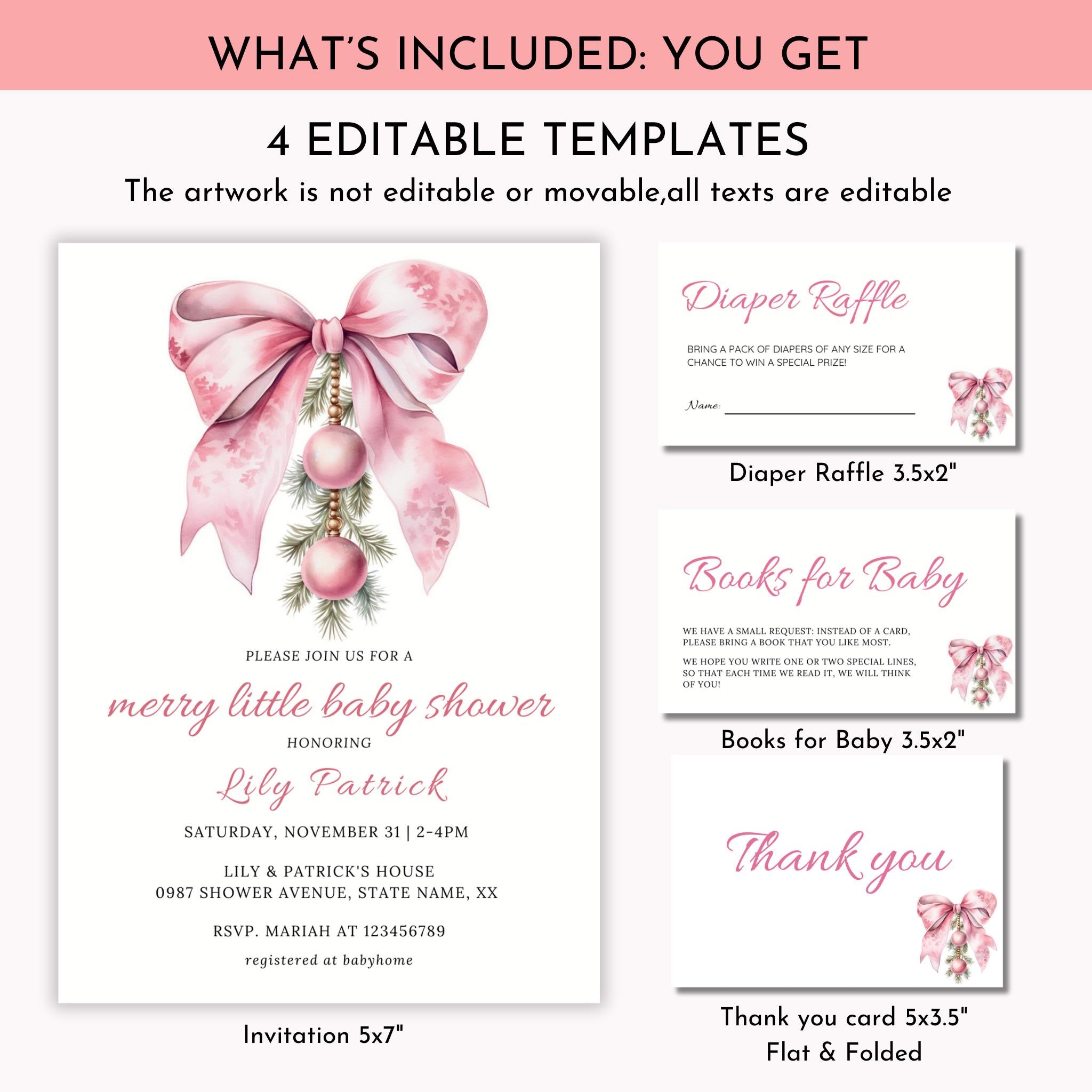 Merry Little Baby Shower Invitation Bundle