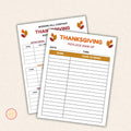 Thanksgiving Potluck Sign-up Sheet Template