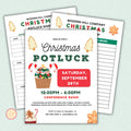 Christmas Potluck Flyer and Sign Up Form Template