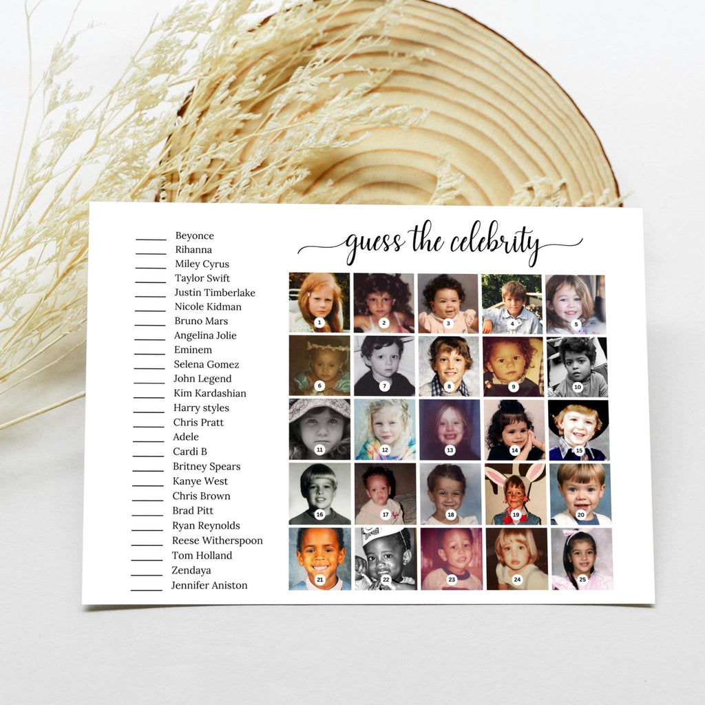 Guess The Celebrity Baby Photo Shower Game