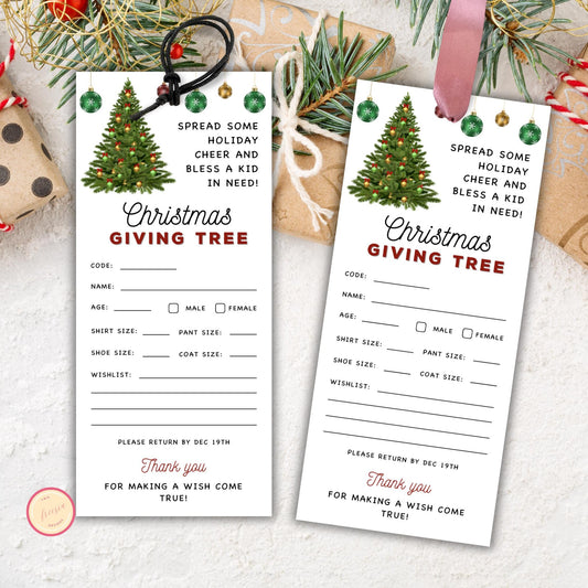 Christmas Giving Tree Tag Template