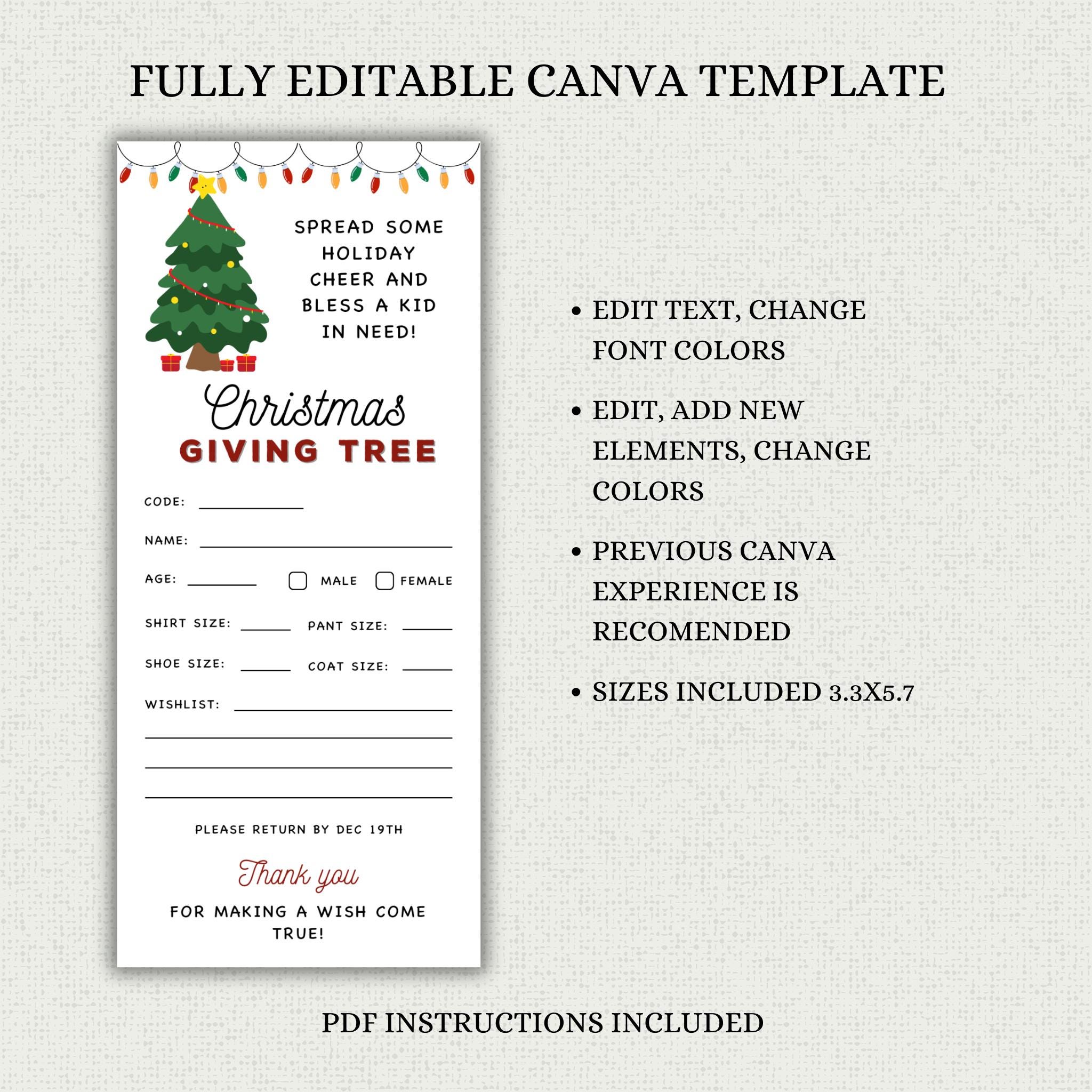 Christmas Giving Tree Tag Template