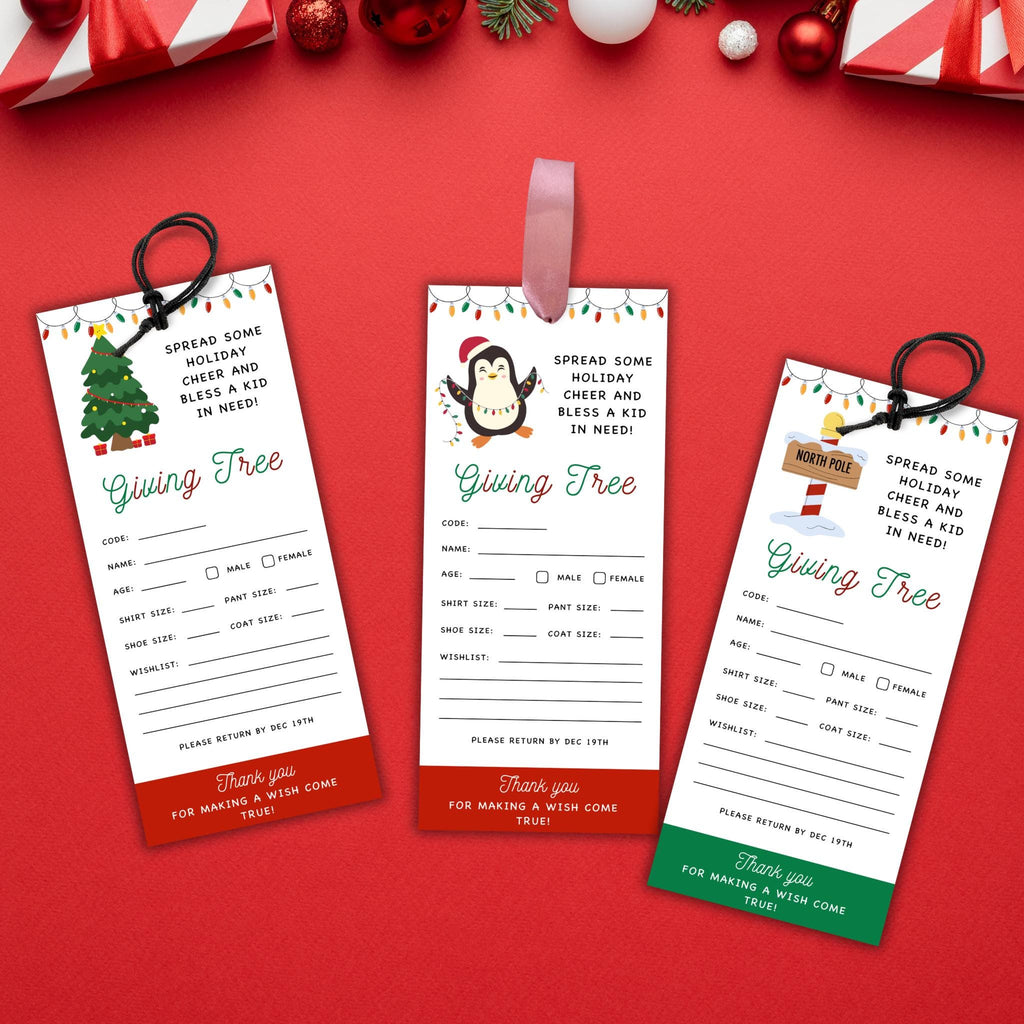 Christmas Giving Tree Tags Template