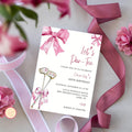Pink Bow & Club Golf Birthday Invitation