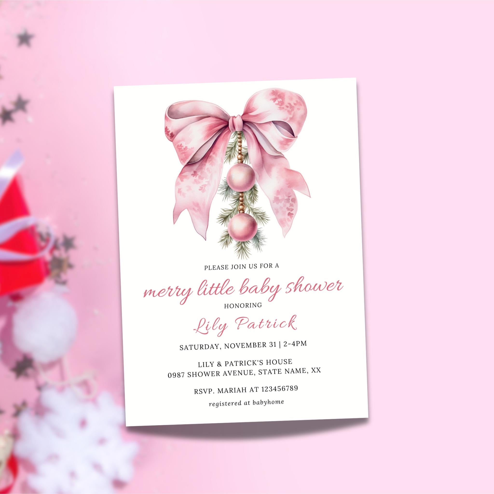 Merry Little Baby Shower Invitation Bundle