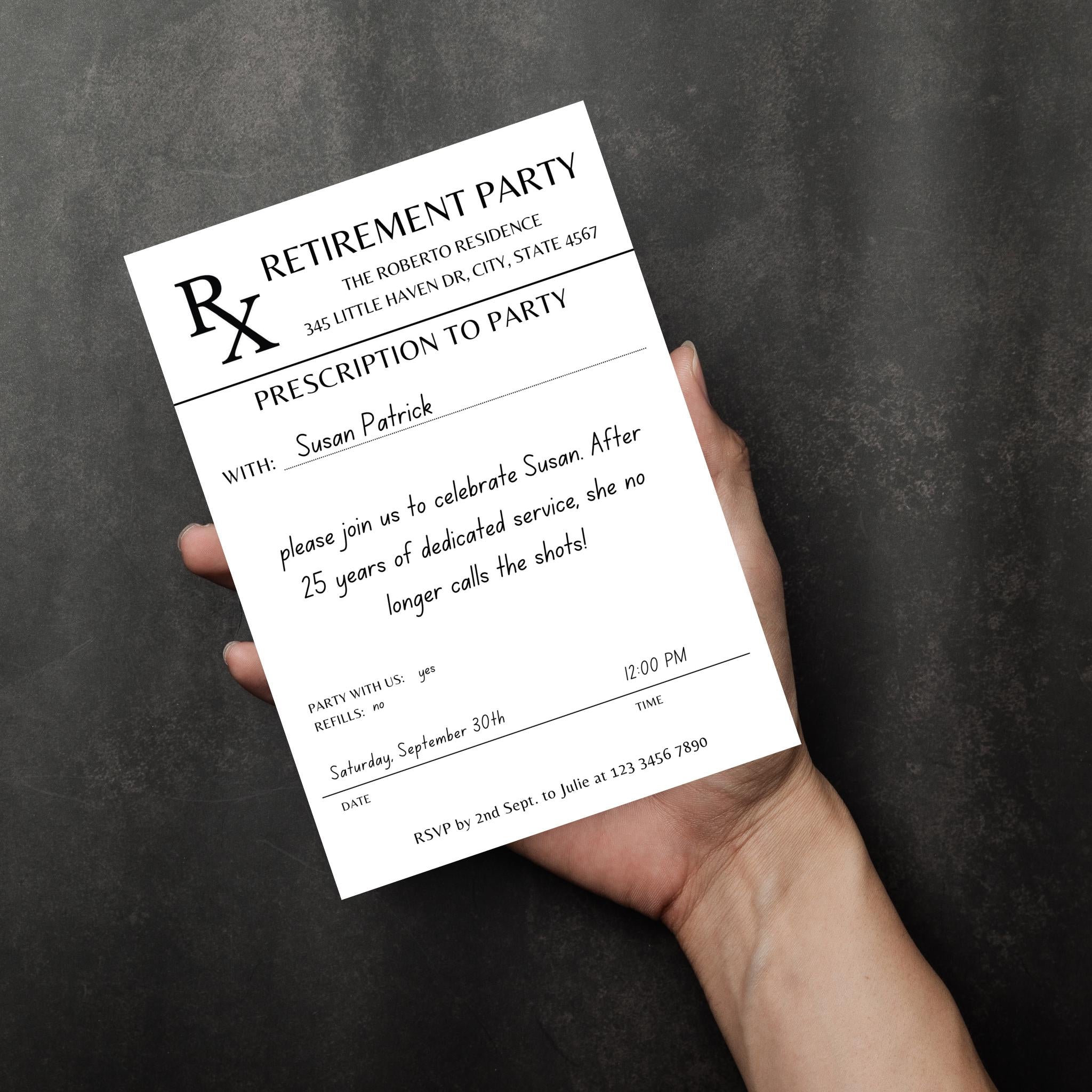 Medical Retirement Party Invitation Template