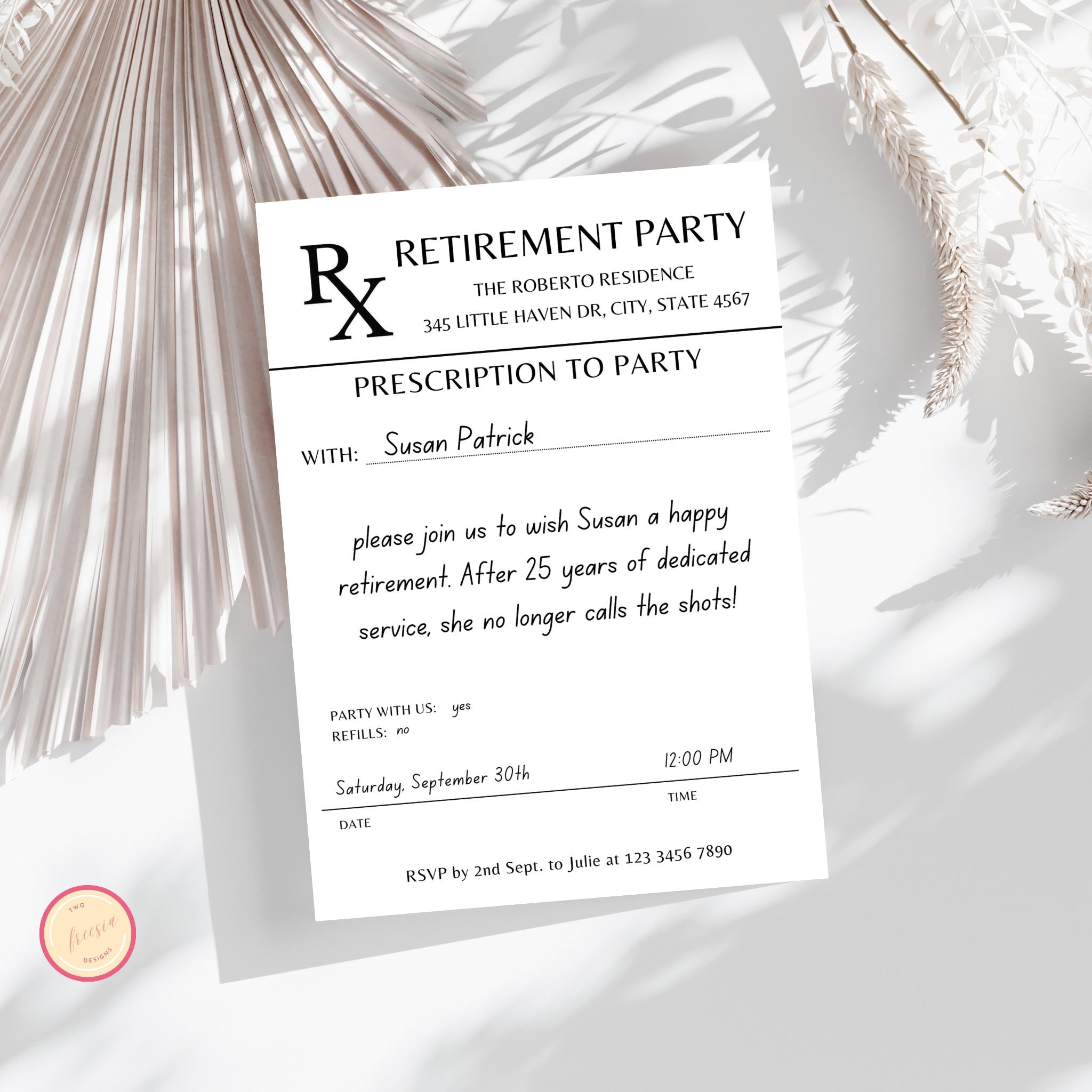 Medical Retirement Party Invitation Template