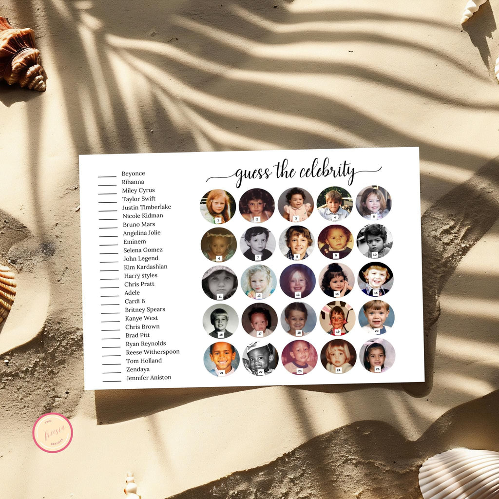 Guess The Celebrity Baby Shower Game