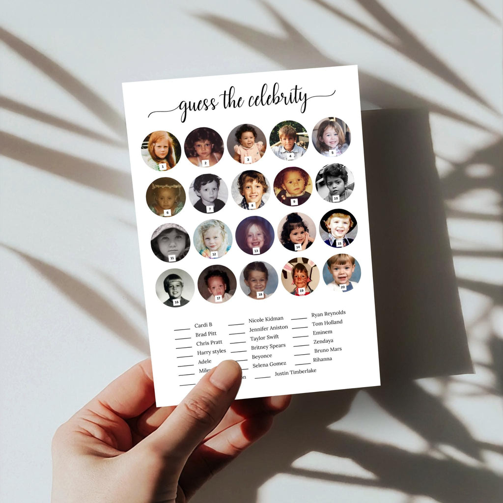 Guess The Celebrity Baby Shower Game