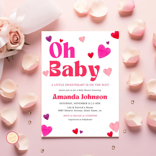 Valentine's Day Baby Shower Invitation