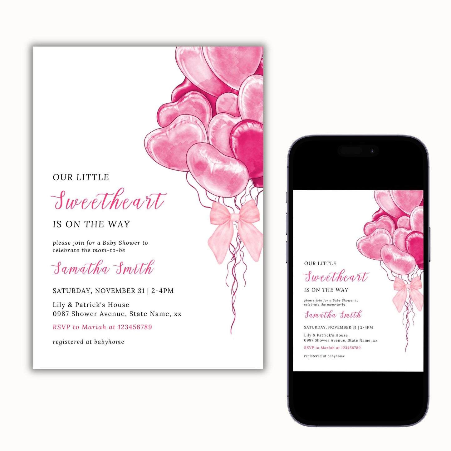 Valentine's Day Baby Shower Invitation