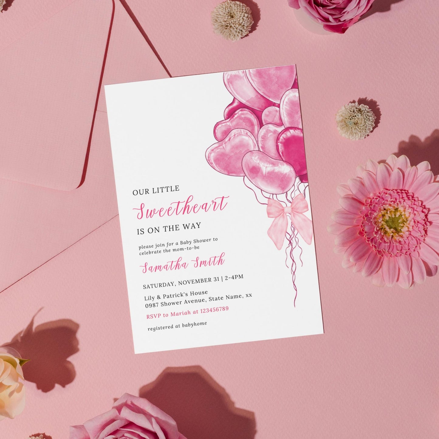 Valentine's Day Baby Shower Invitation Bundle