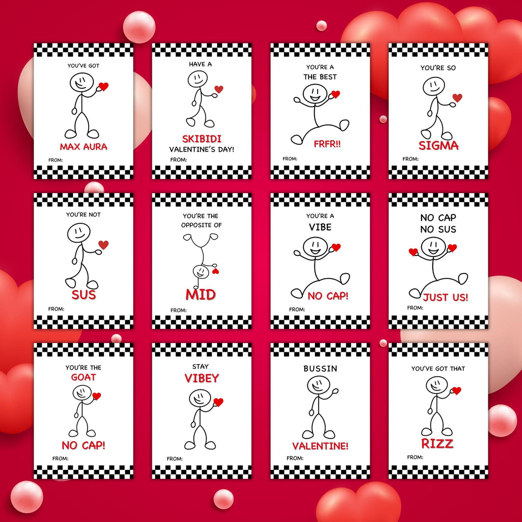 Gen Z Slang Valentine Cards | Ready to Print