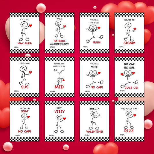 Gen Z Slang Valentine Cards | Ready to Print