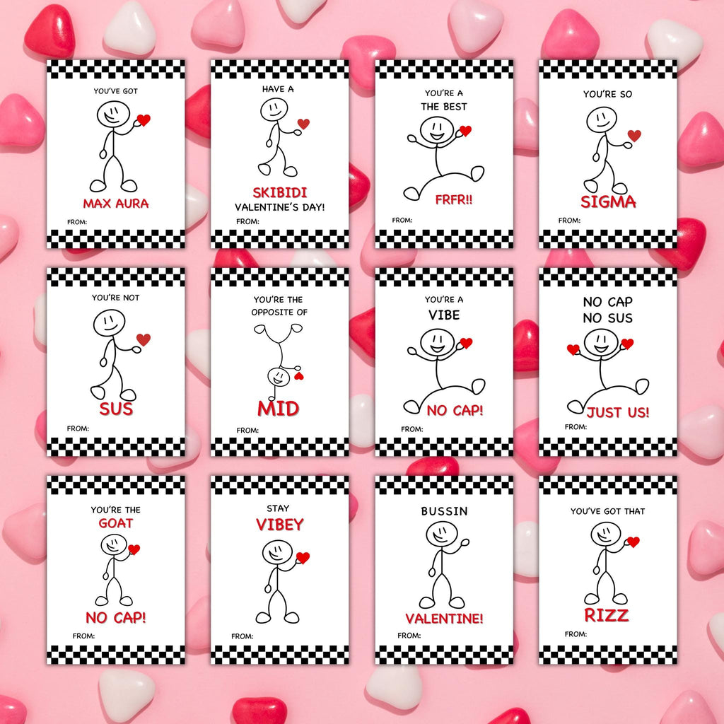 Gen Z Slang Valentine Cards | Ready to Print