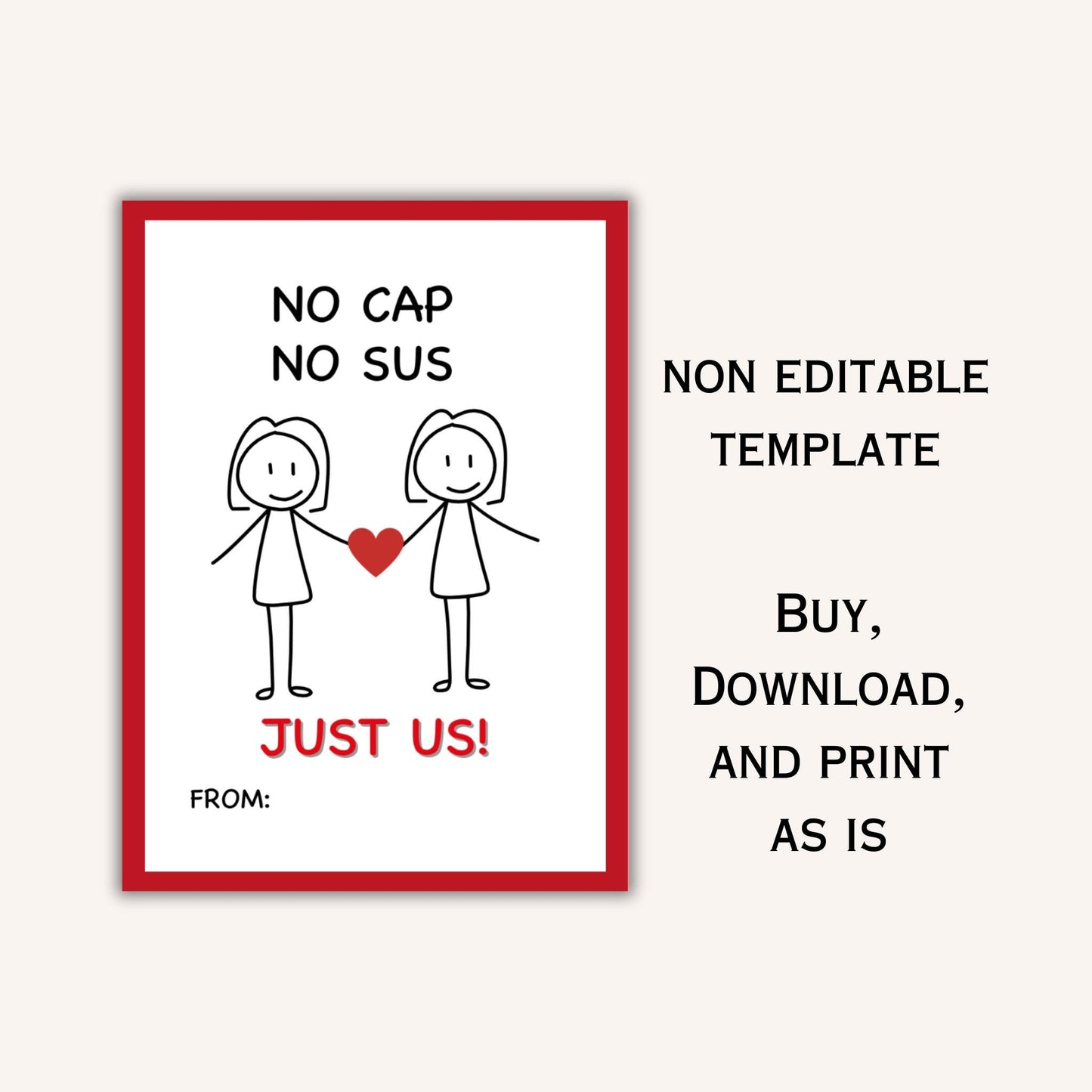 Gen Z Slang Valentine Cards, Funny Printable Classroom Valentine, Kids Tween Valentine's Day Gift, Tween Girl Valentine, Middle School Card
