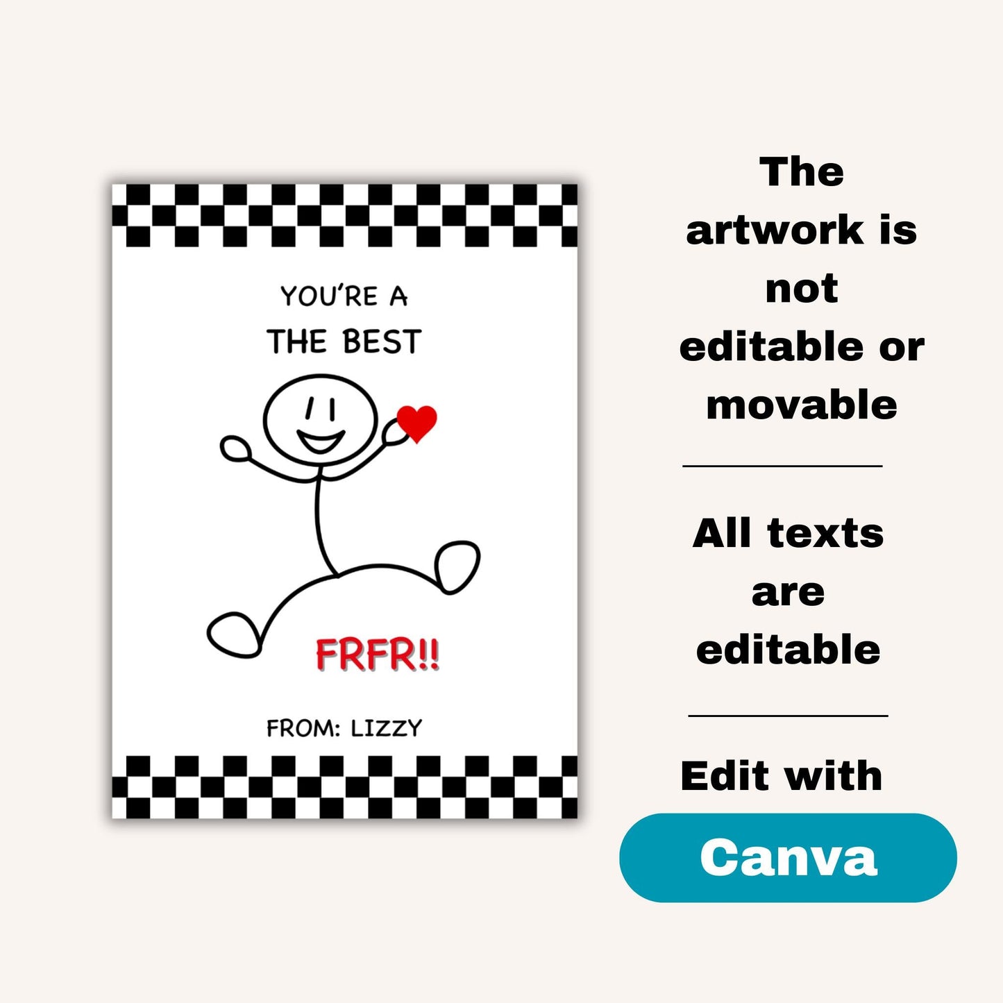 Editable Gen Z Slang Valentine Cards