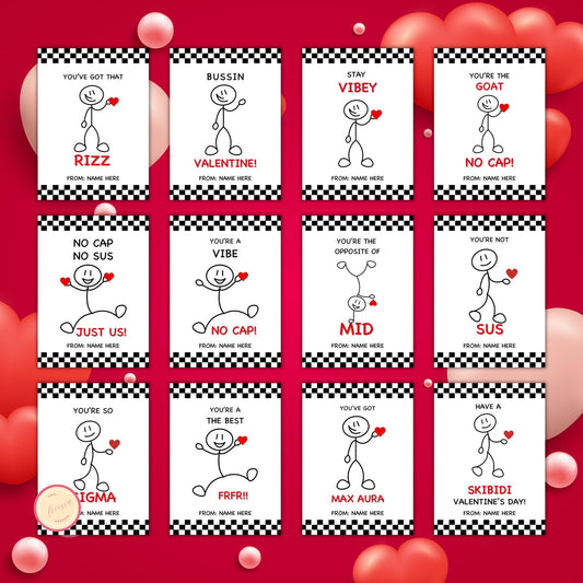 Editable Gen Z Slang Valentine Cards