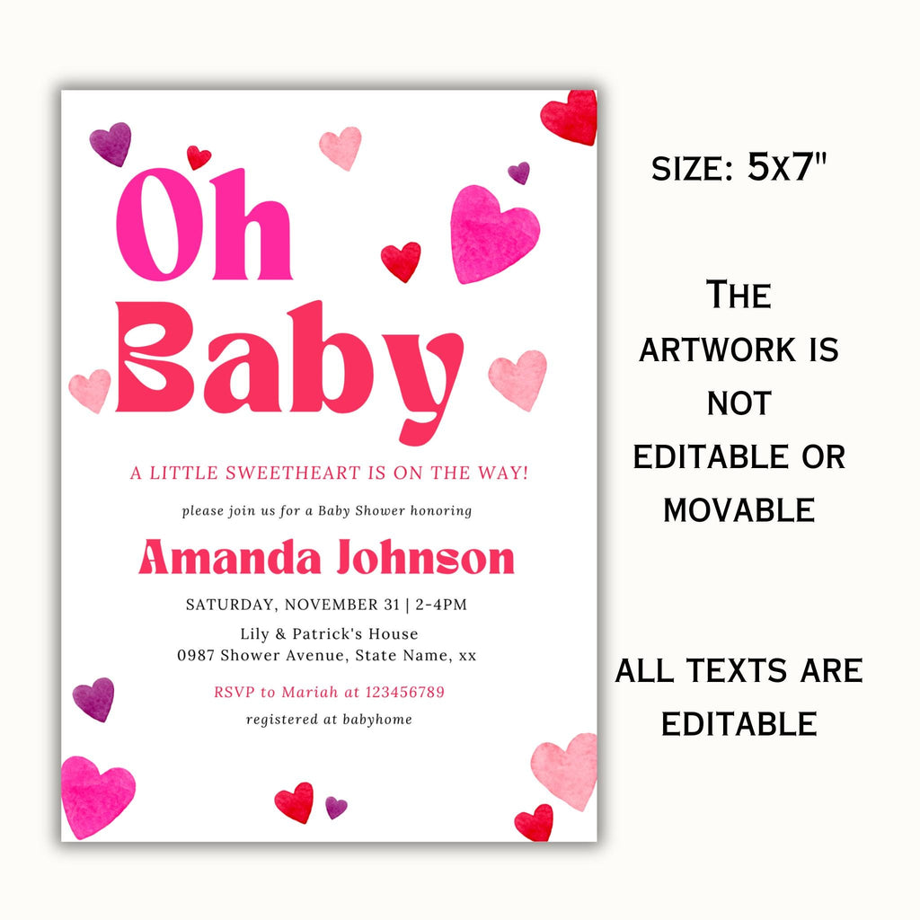 Valentine's Day Baby Shower Invitation