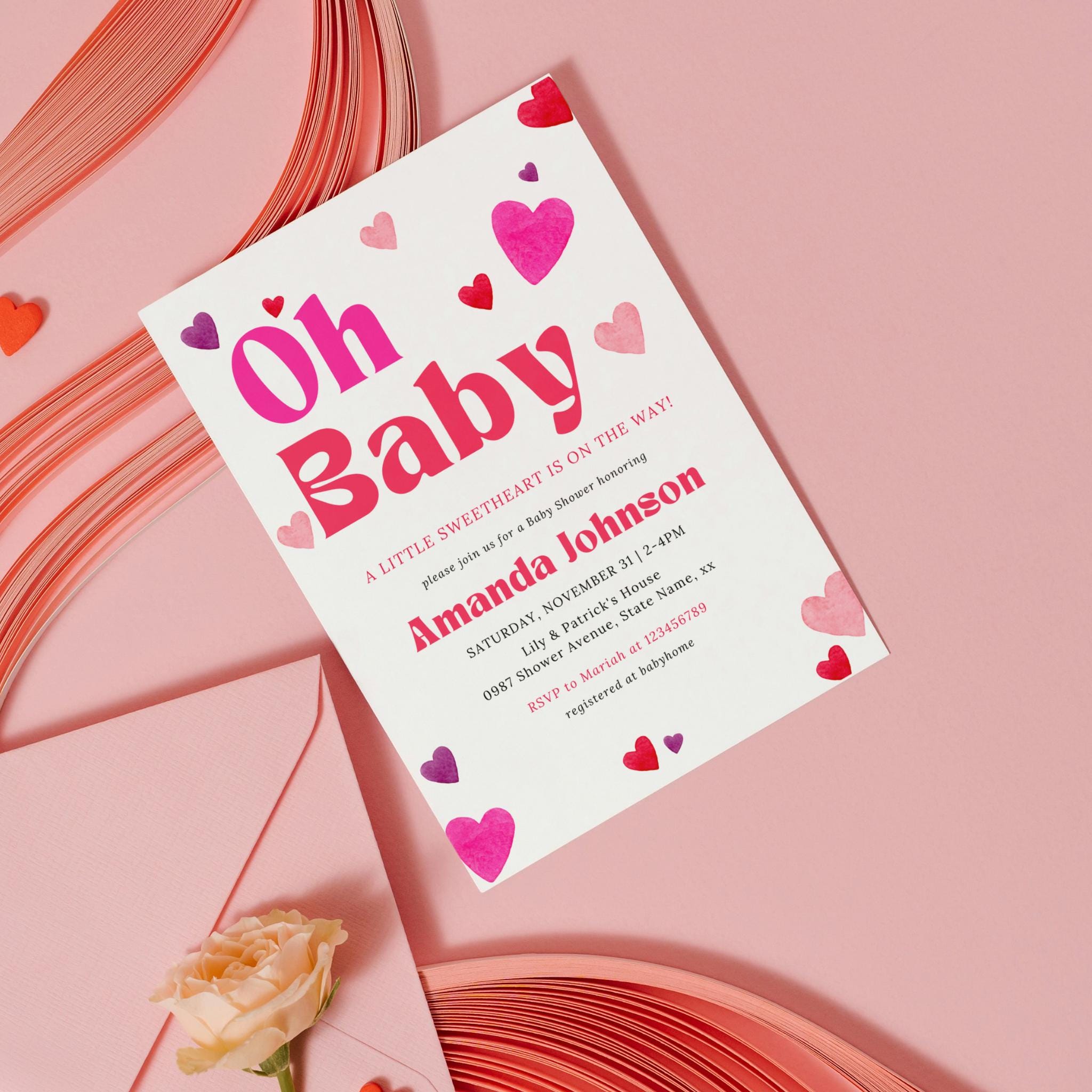 Valentine's Day Baby Shower Invitation