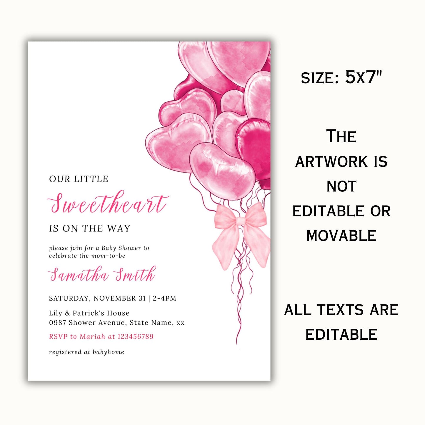 Valentine's Day Baby Shower Invitation