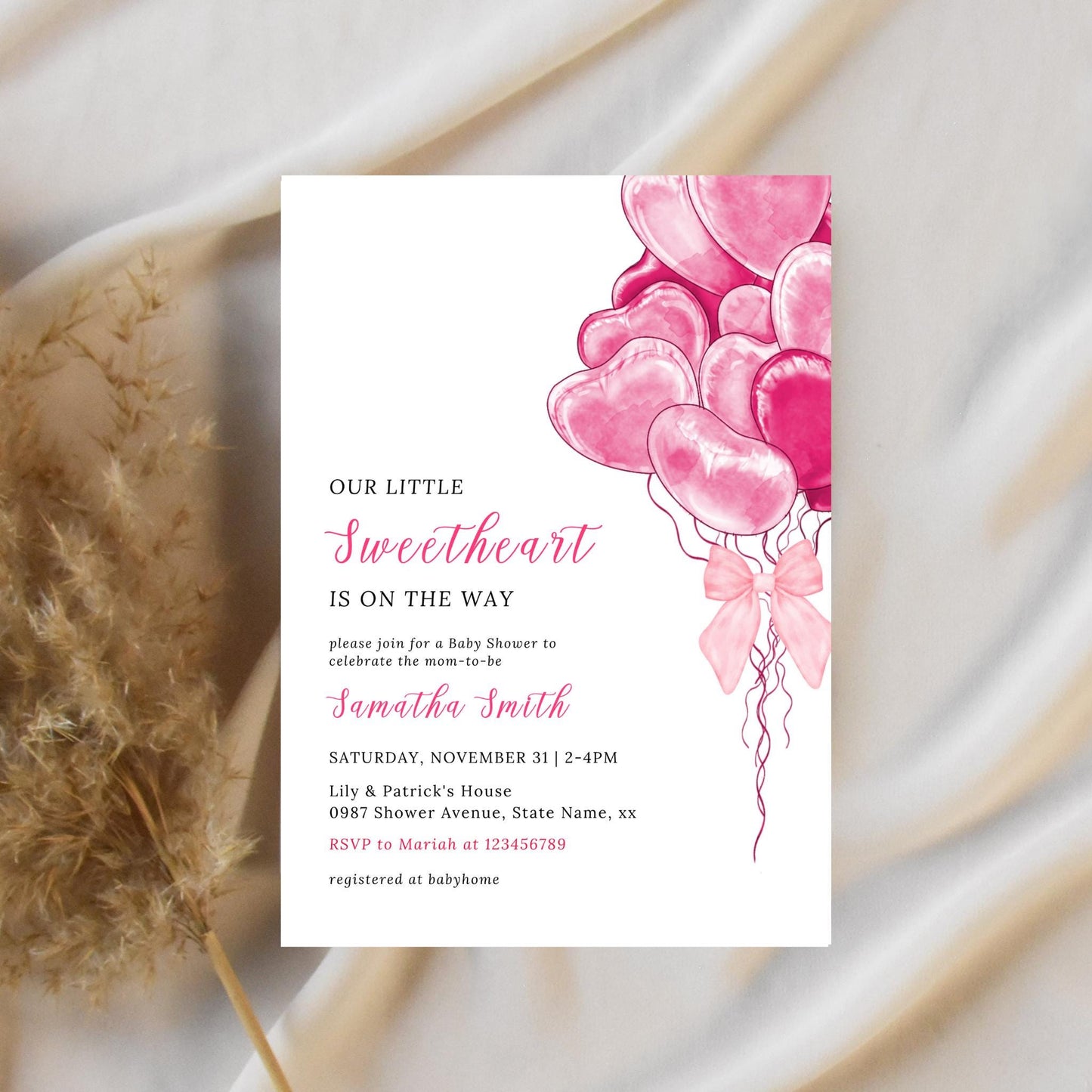 Valentine's Day Baby Shower Invitation