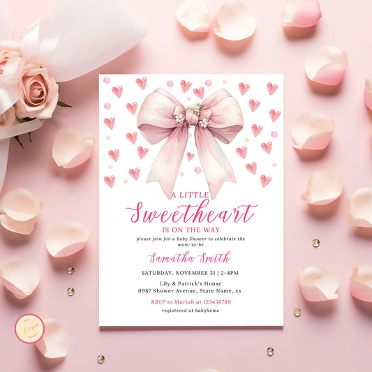 Valentine's Day Baby Shower Invitation