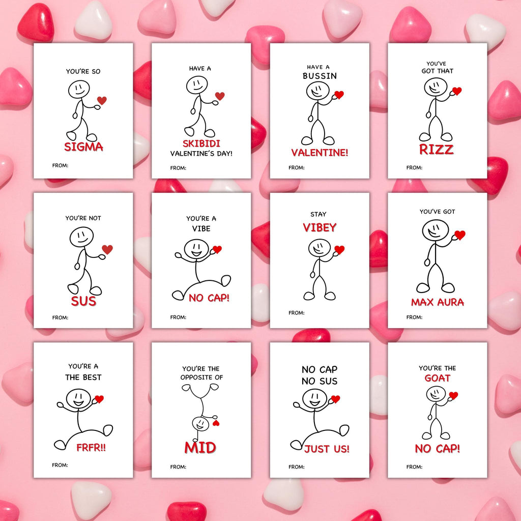 Gen Z Slang Valentine Cards | Ready to Print