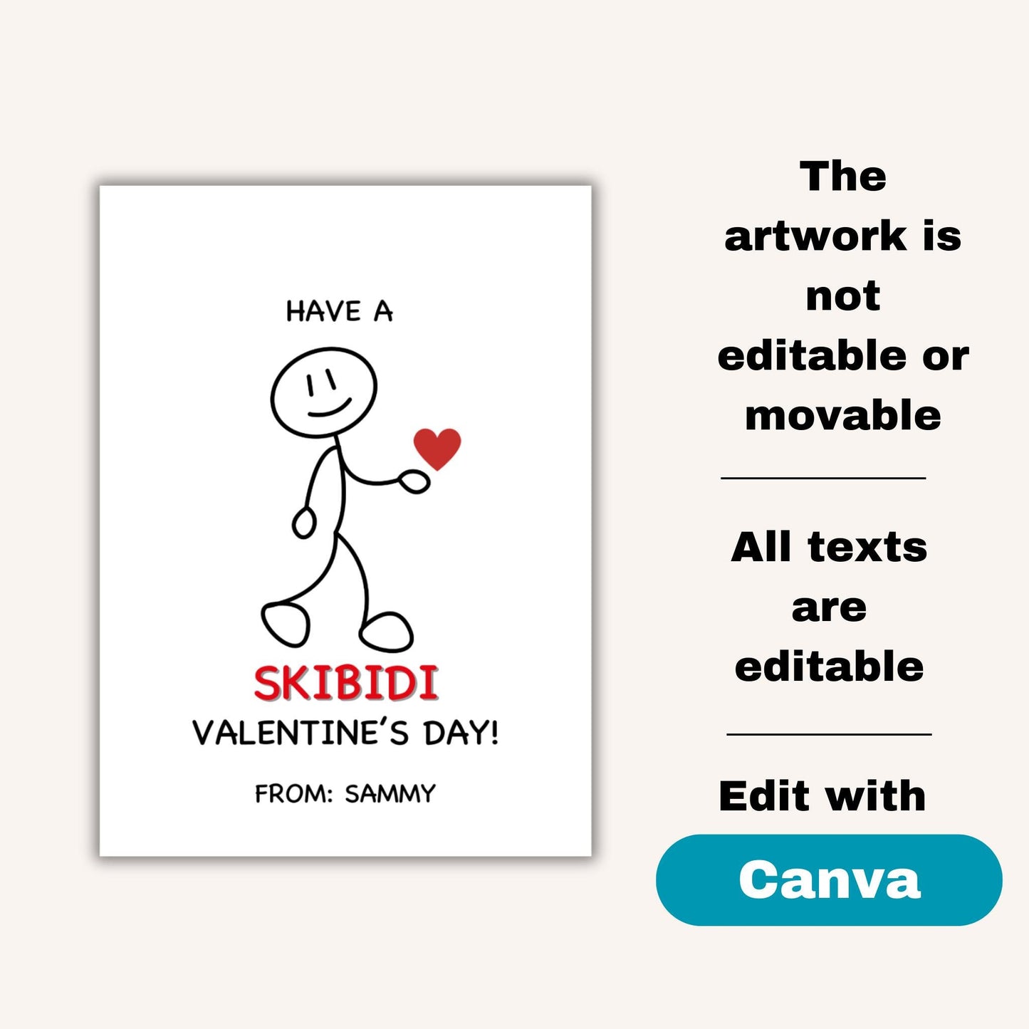 Editable Gen Z Slang Valentine Cards