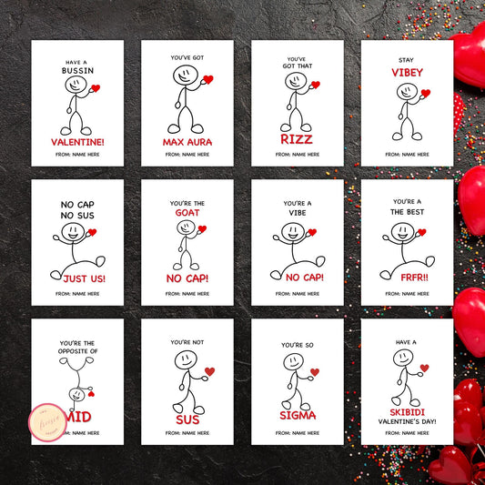 Editable Gen Z Slang Valentine Cards