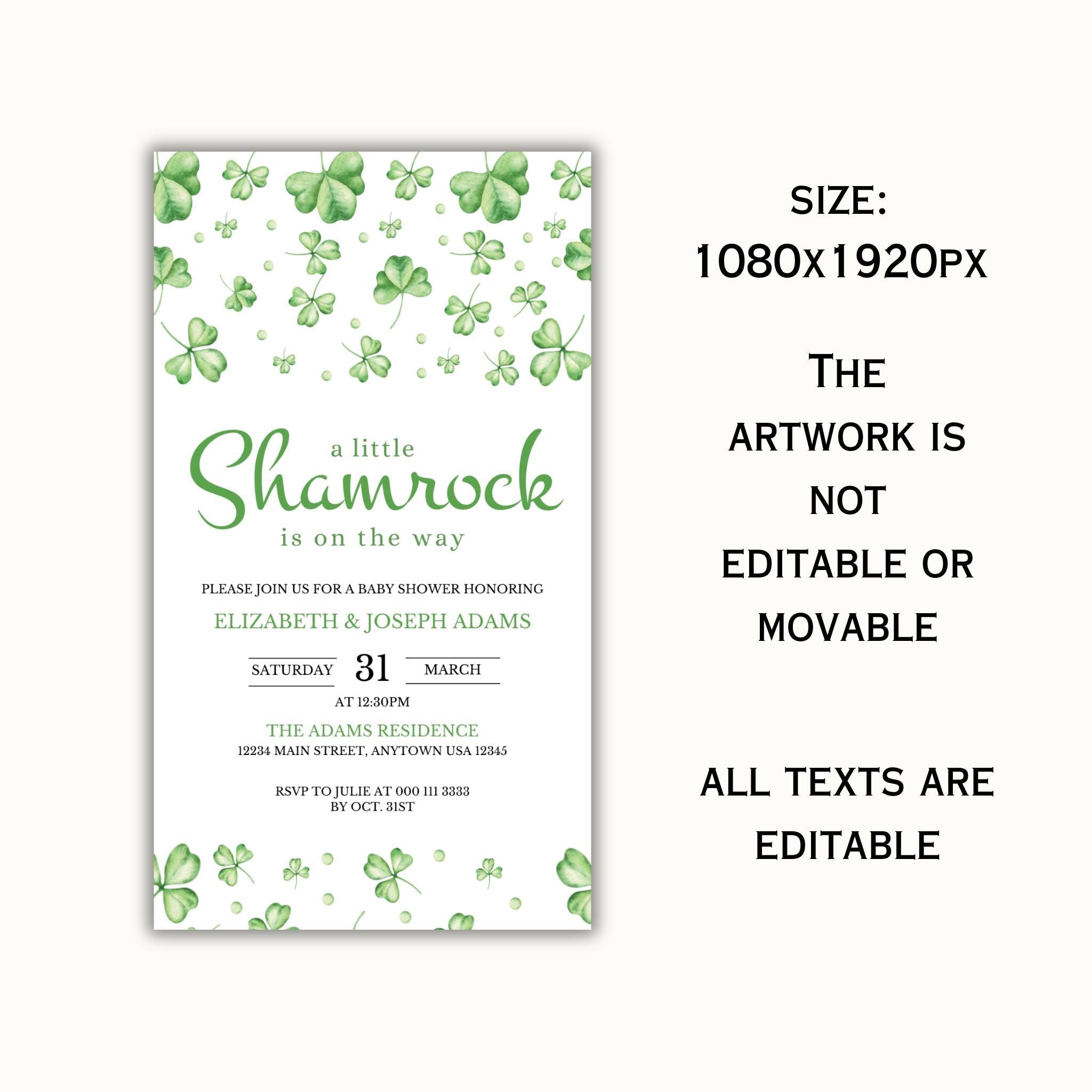 A Little Shamrock is on the Way Mobile Invitation - St Patrick's Day Baby Shower