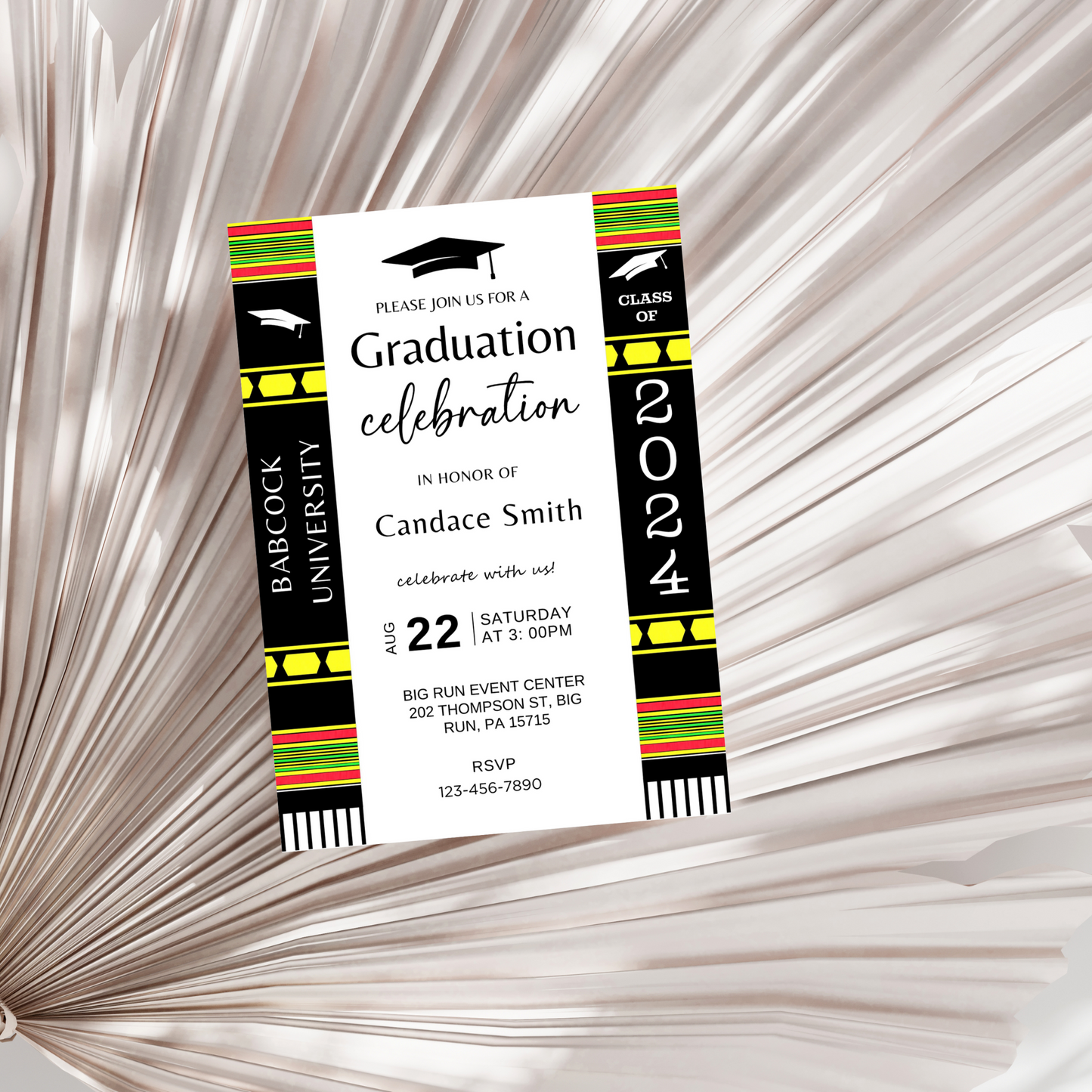 Kente Inspired - Graduation Invitation Template