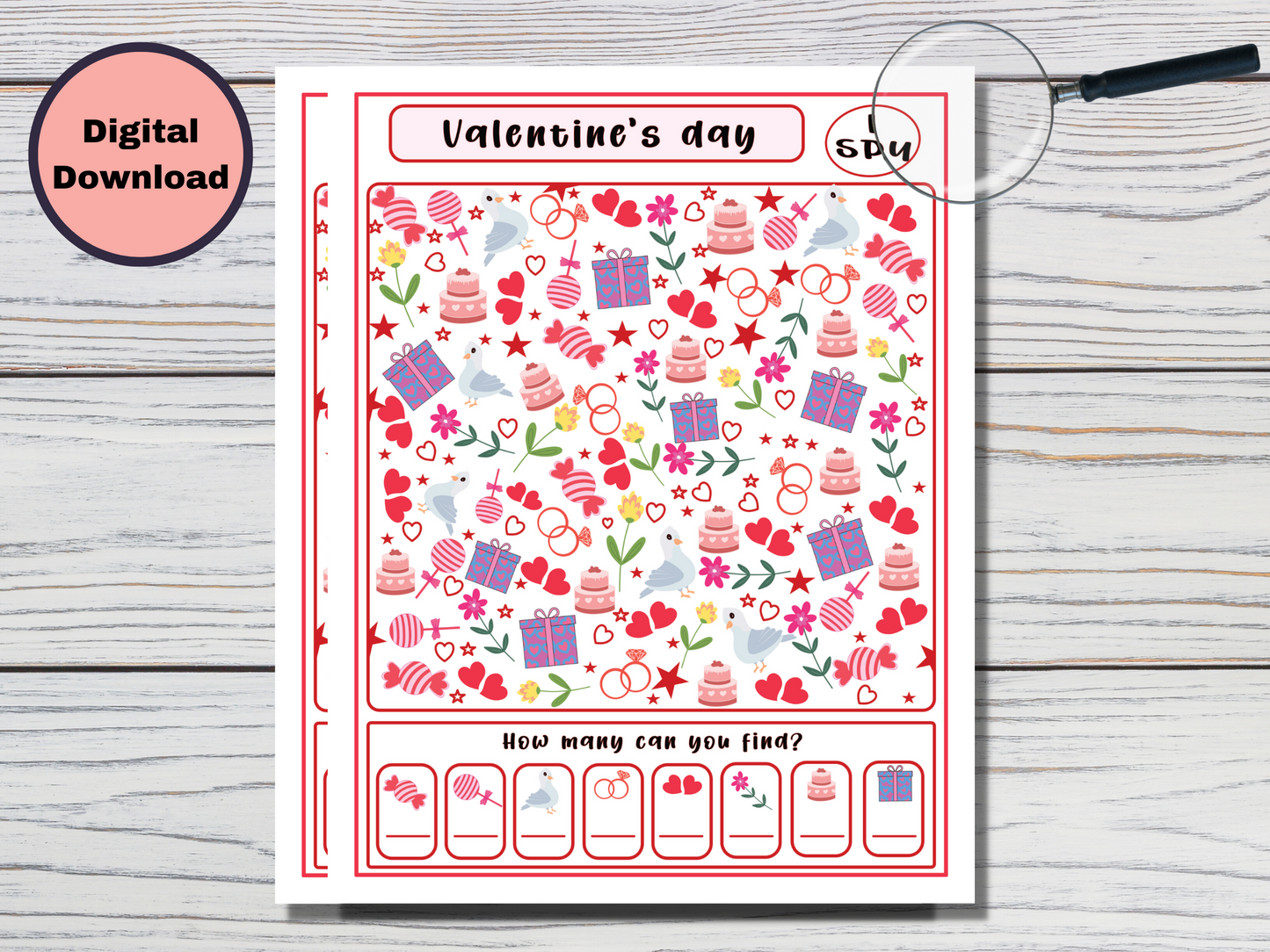 Valentine's Day I Spy Activity Game