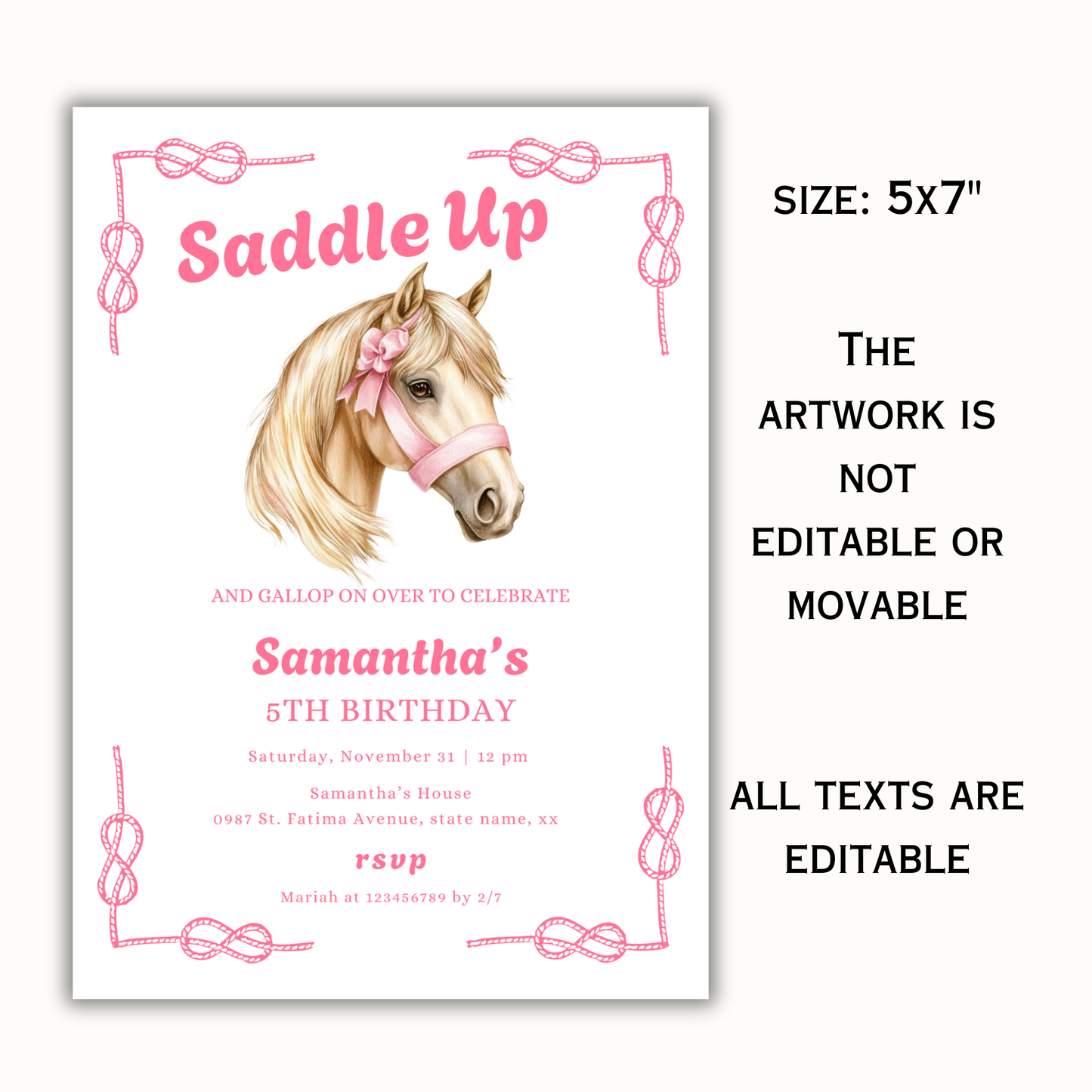 Saddle Up Birthday Invitation