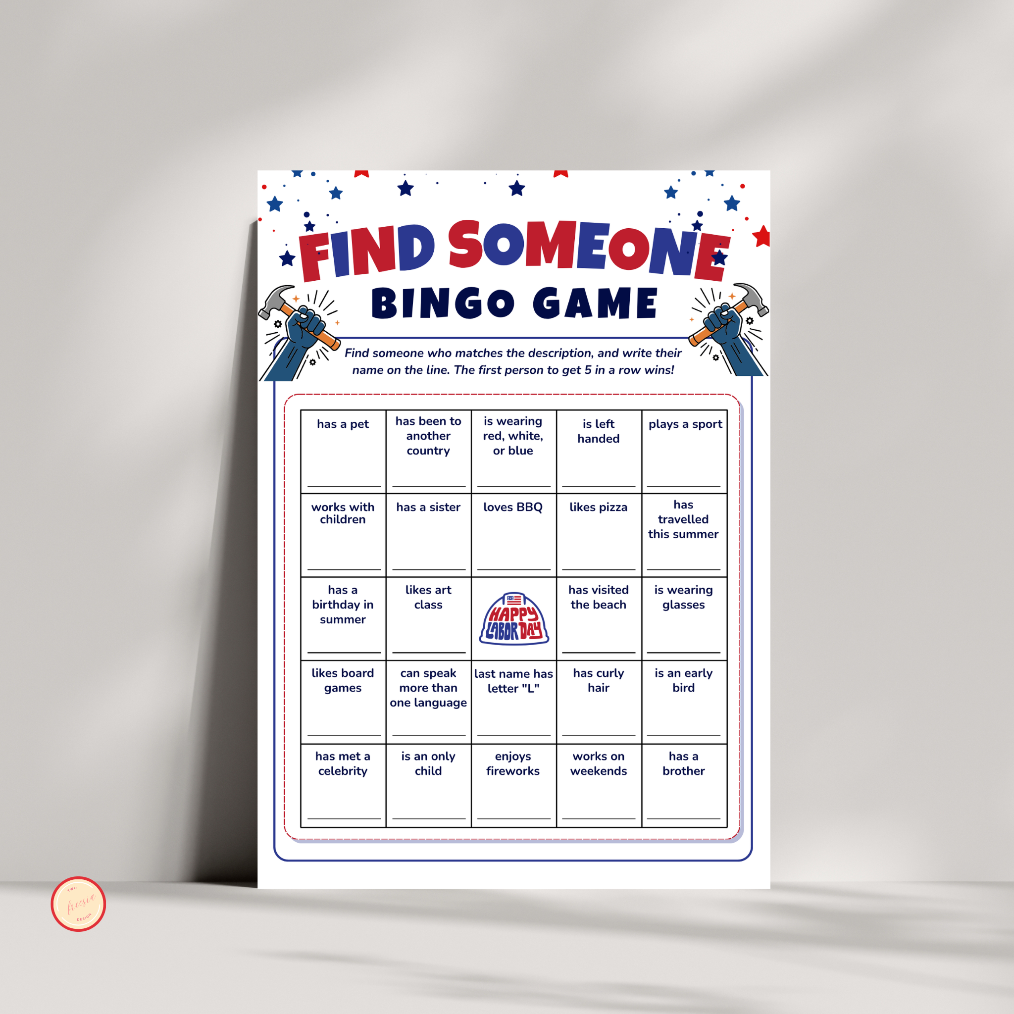 Find Someone Bingo - Labor Day