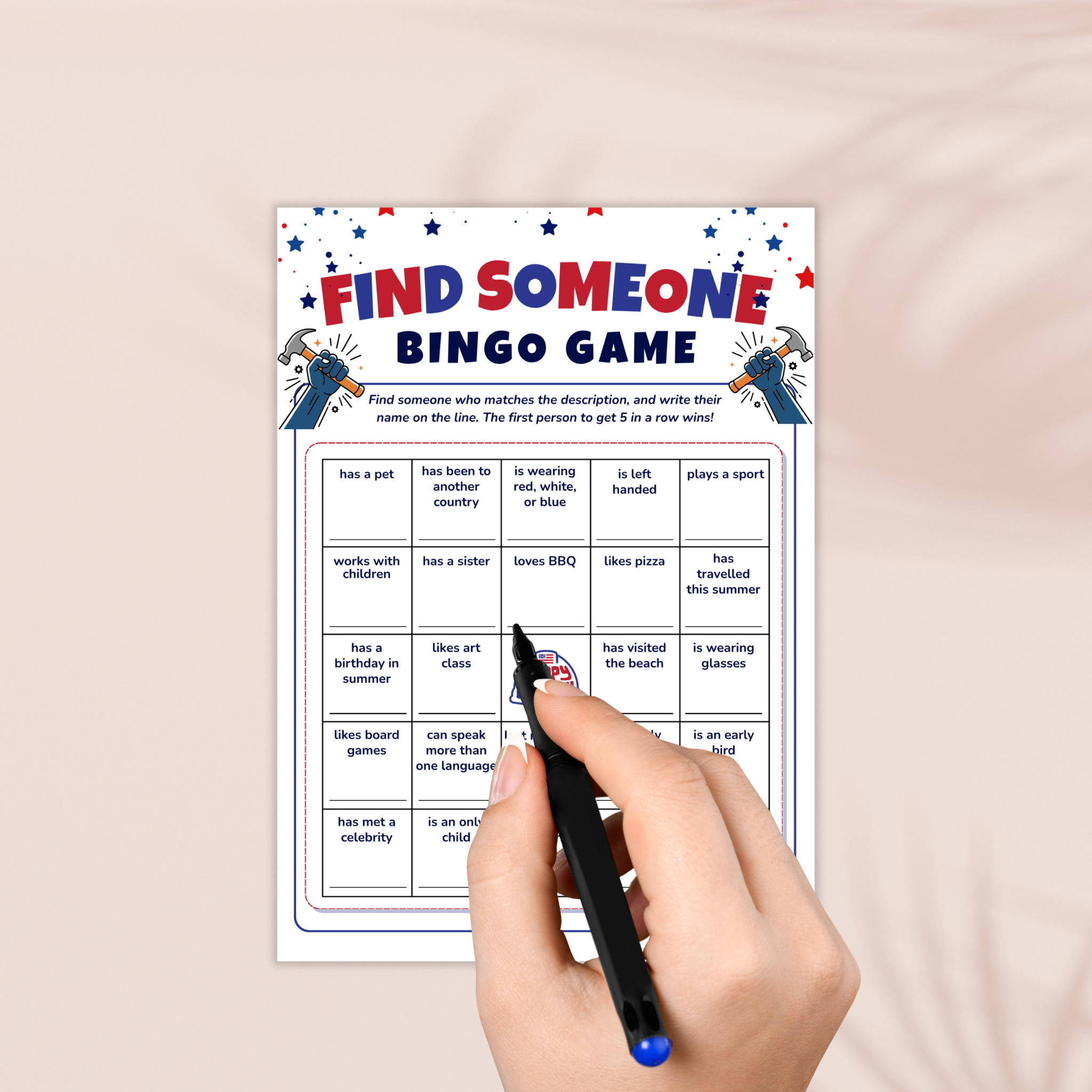 Find Someone Bingo - Labor Day